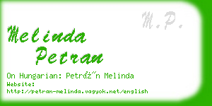 melinda petran business card